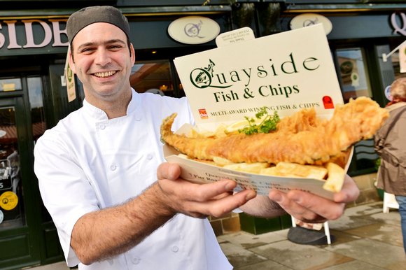 Fish and chips on the quayside while fighting off the gulls is a great British tradition