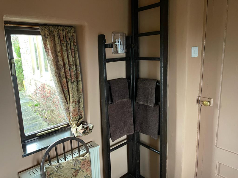 Downstairs bedroom - towel rail